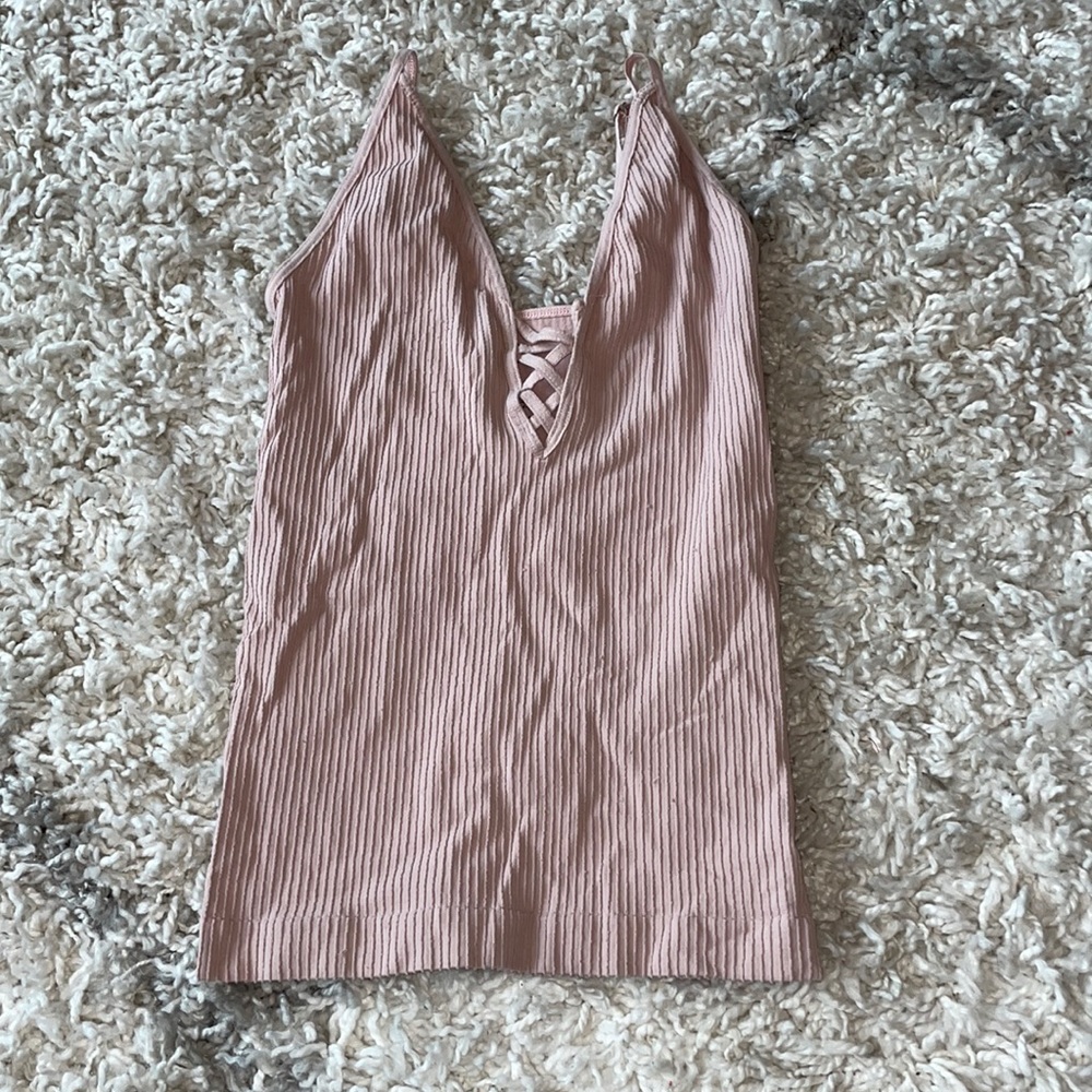 Pink free people tank